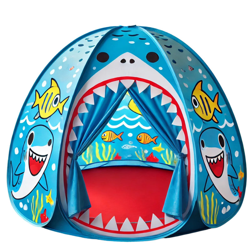 Blue Shark Pop-Up Tent for Kids – Fun, Portable, and Easy to Set Up!