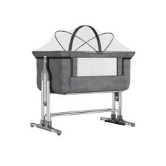 Happy Swaddle Baby Camp Cot Grey – Compact, Adjustable & Travel-Friendly Co-Sleeper