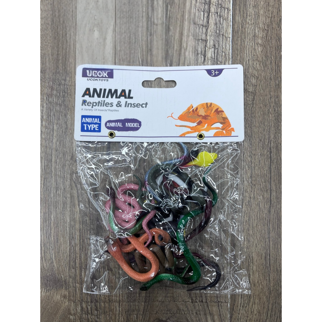 🐍 UCOX Animal Reptiles & Insect Toy Set – Realistic Plastic Animal Models for Kids