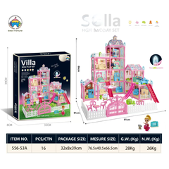 🏰 Villa Role Play Set – 275 PCS Luxury Dollhouse for Kids (With Lights)