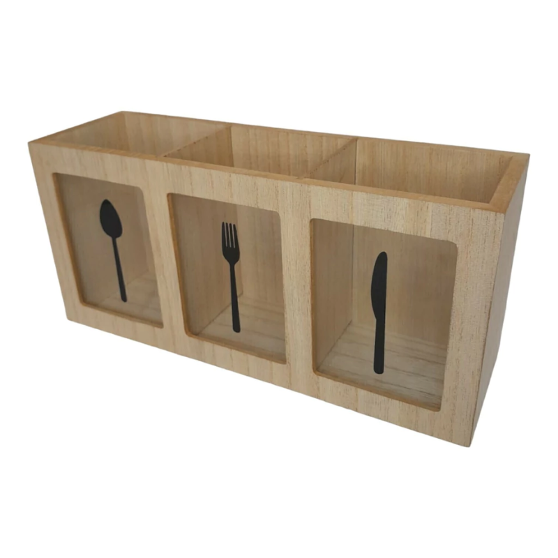 Bamboo Utensil Holder – Kitchen Cutlery Organizer for Chopsticks, Spoons, Forks, and Knives