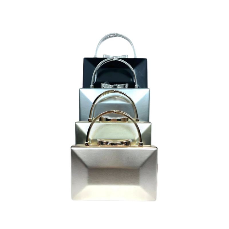 Luxury Geometric Metallic Clutch Bag – Evening Purse with Top Handle (Gold, Silver, Black)