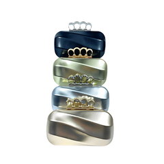 Luxury Knuckle Duster Evening Clutch Bag – Satin Metallic Finish | Tidagifts