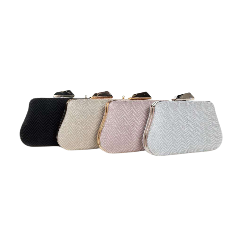 Elegant Herringbone Evening Clutch Purse – 4 Stylish Colors