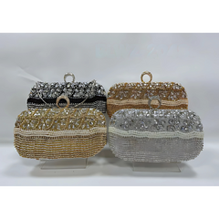 Glamorous Beaded Evening Clutch Bag – Crystal Embellished Purse for Weddings & Parties