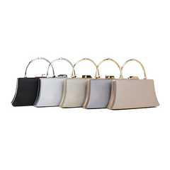 Elegant Metallic Evening Clutch Purse – Structured Handbag with Gold & Silver Hardware | Tidagifts