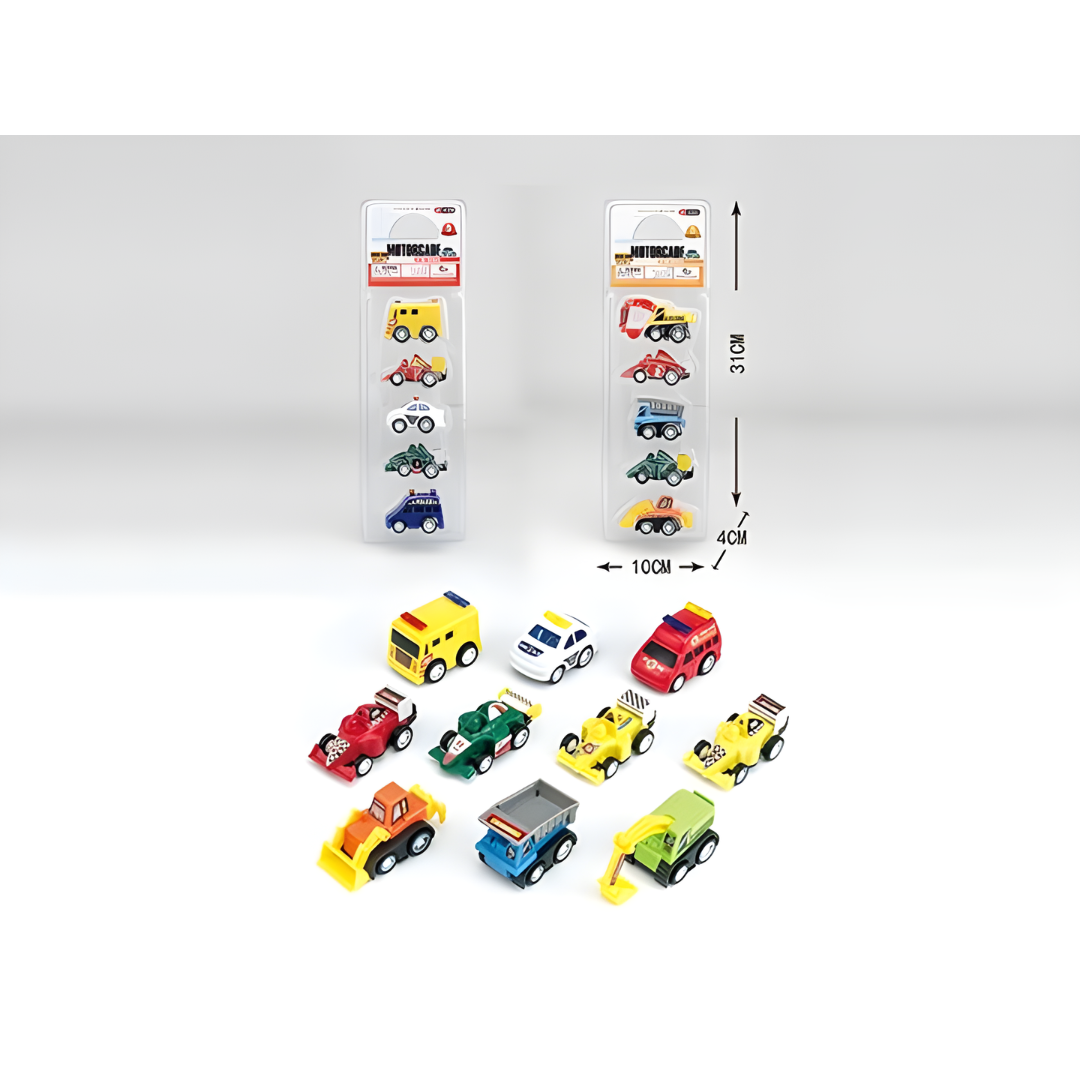Mini Motorcade Car Toy Set (4 Pcs) – Pull-Back Vehicle Playset for Kids