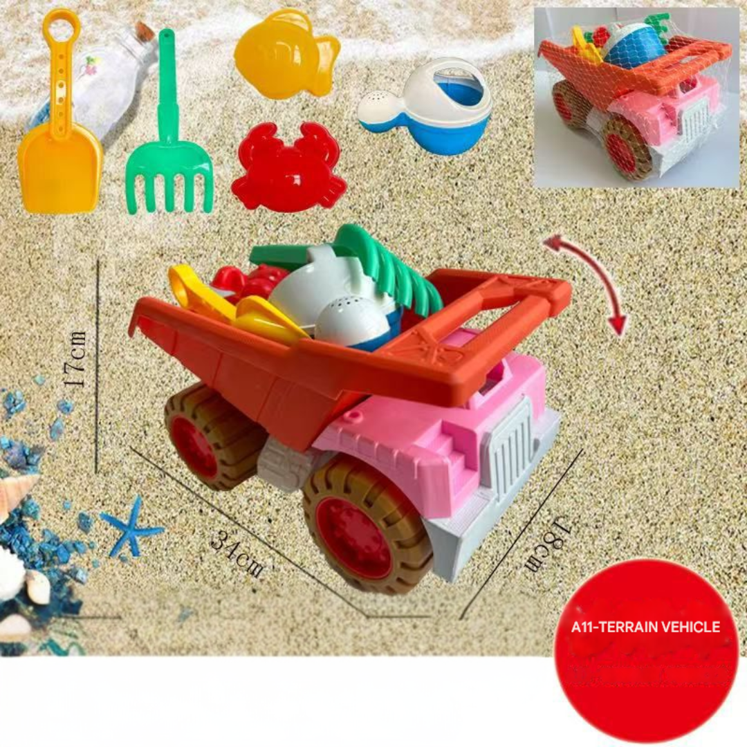 🏖️ A11 All-Terrain Vehicle Beach Toy Set for Kids – Sand Play Dump Truck with Tools