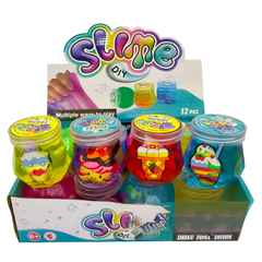 🍦 DIY Dessert Slime Cup Toy – 12-Piece Colorful Stretchy Slime Set for Kids