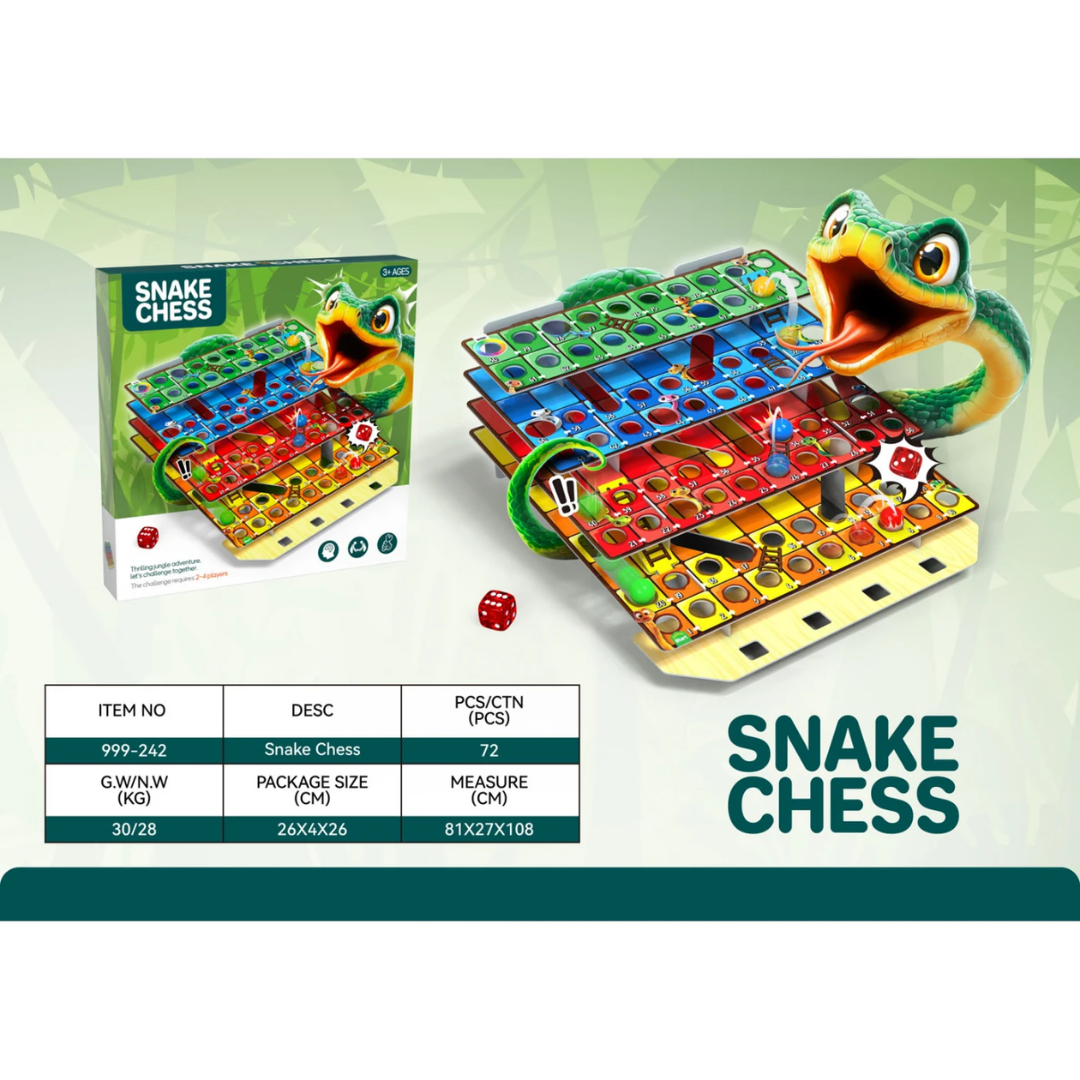 🐍 Snake Chess Board Game – Fun & Strategic Family Game for Kids and Adults