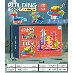 🧱 BUILDING BLOCK Cute Shape DIY Toy Set – 48 PCS for Kids (Ages 3+)