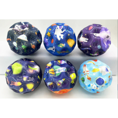 Space Adventure Moon Ball – Super High Bounce Elastic Toy Ball for Kids | Galaxy Astronaut & Rocket Design Stress Relief Toy